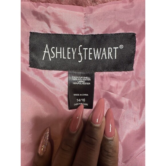 Ashley Stewart Fluffy Jacket Women’s 14/16 Bubble Pink Y2K 2000s - Picture 7 of 7